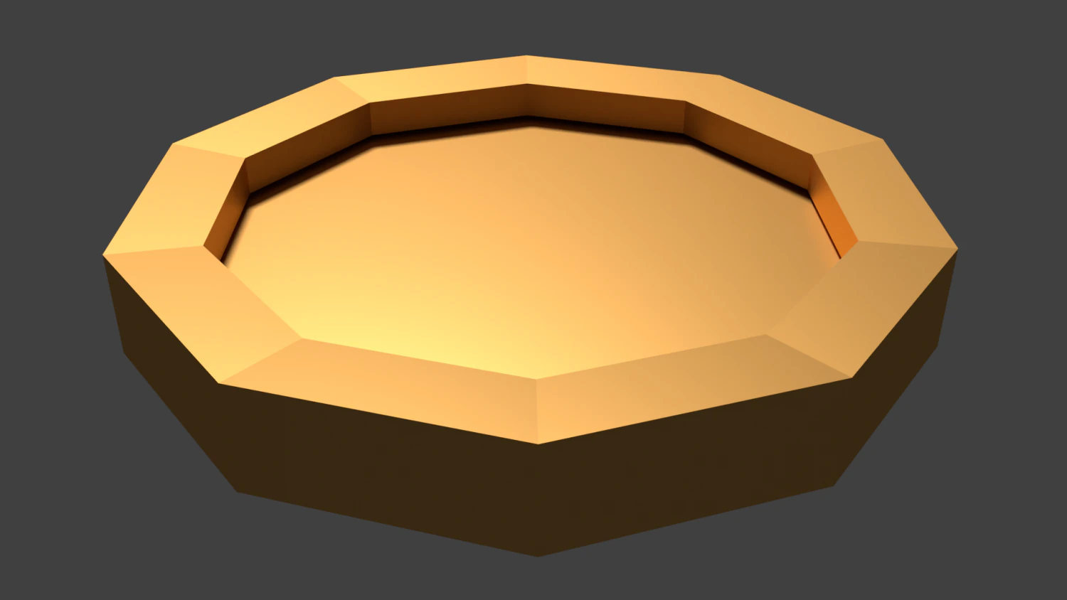 low poly gold coin 3D Model .c4d .max .obj .3ds .fbx .stl .blend 