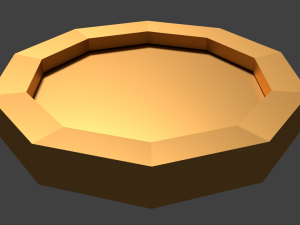 low poly gold coin 3D Model