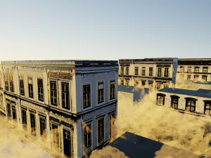 धुंध भरे शहर में सुबह 3D मॉडल