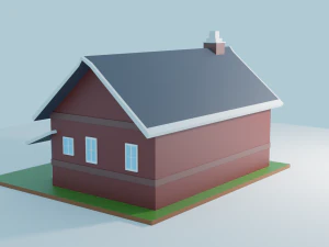 low poly farmhouses pack 3D Model