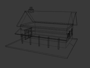 low poly farmhouses pack 3D Model