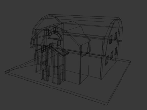 low poly farmhouses pack 3D Model