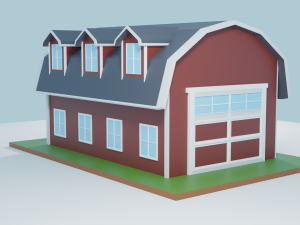 low poly farmhouses pack 3D 모델