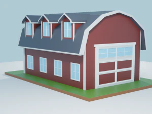 low poly farmhouses pack 3D Model
