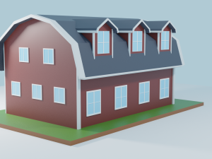 low poly farmhouses pack 3D 모델