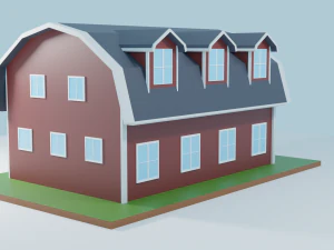 low poly farmhouses pack 3D Model