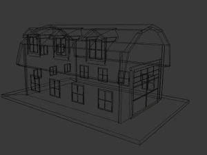 low poly farmhouses pack 3D Model