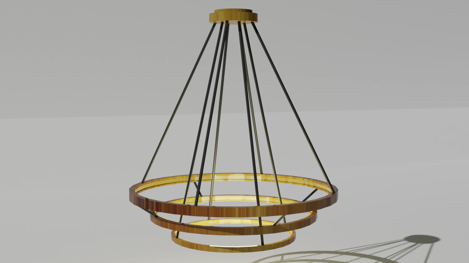 modern circular gold chandelier 3D Model .c4d .max .obj .3ds .fbx .stl .blend