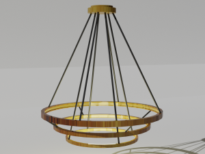 modern circular gold chandelier 3D मॉडल