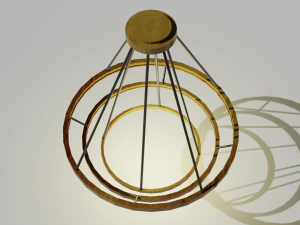 modern circular gold chandelier 3D Model