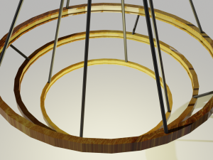 modern circular gold chandelier Modelo 3D