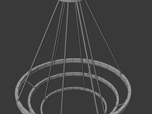 modern circular gold chandelier Modelo 3D