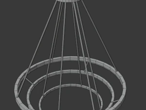 modern circular gold chandelier 3D Model