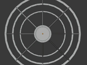 modern circular gold chandelier 3D Model