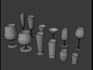 glasses set Modelo 3D