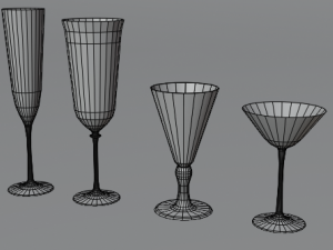glasses set Modelo 3D