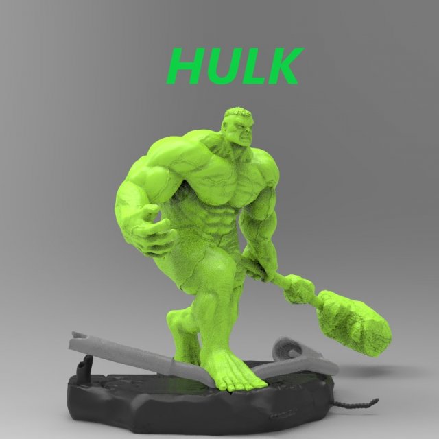 hulk 3D Принт Модель .c4d .max .obj .3ds .fbx .stl .blend 