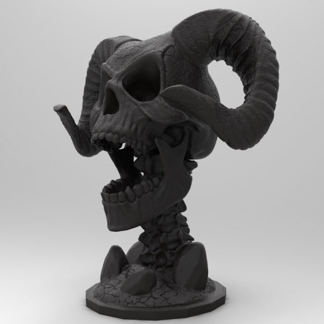 demon skull 3D 打印模型 .c4d .max .obj .3ds .fbx .stl .blend 
