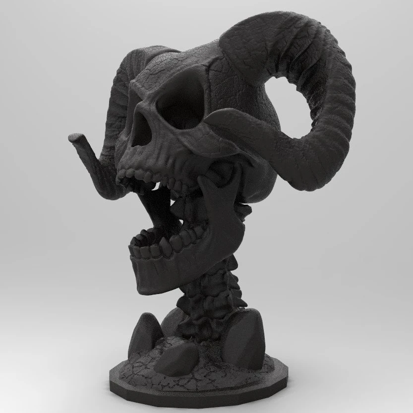 demon skull 3D Print Model .c4d .max .obj .3ds .fbx .stl .blend 