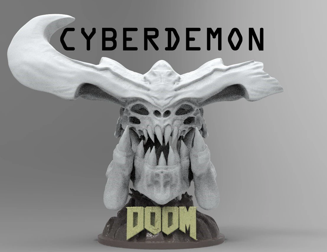 cyberdemon skull 3D Print Model .c4d .max .obj .3ds .fbx .stl .blend 