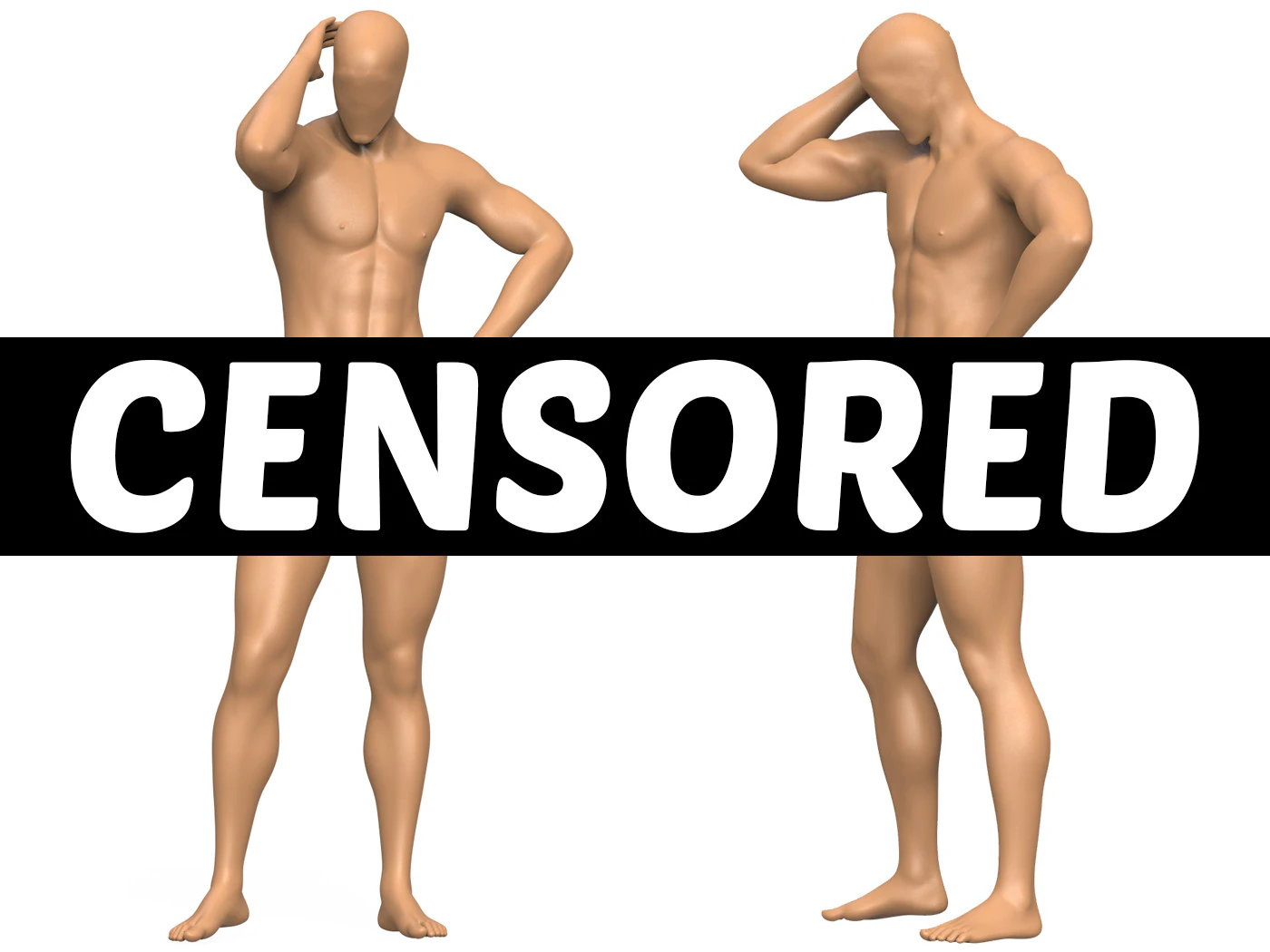 Young Man With Erect Penis 3D Print Model .c4d .max .obj .3ds .fbx .stl .blend 