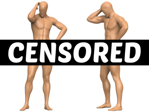 Jonge man met stijve penis 3D printmodel