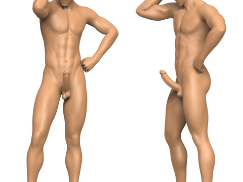 Young Man With Erect Penis 3D Print Model