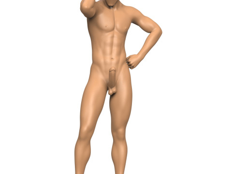 Young Man With Erect Penis 3D Print Model