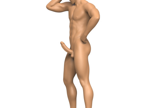 Young Man With Erect Penis 3D Print Model