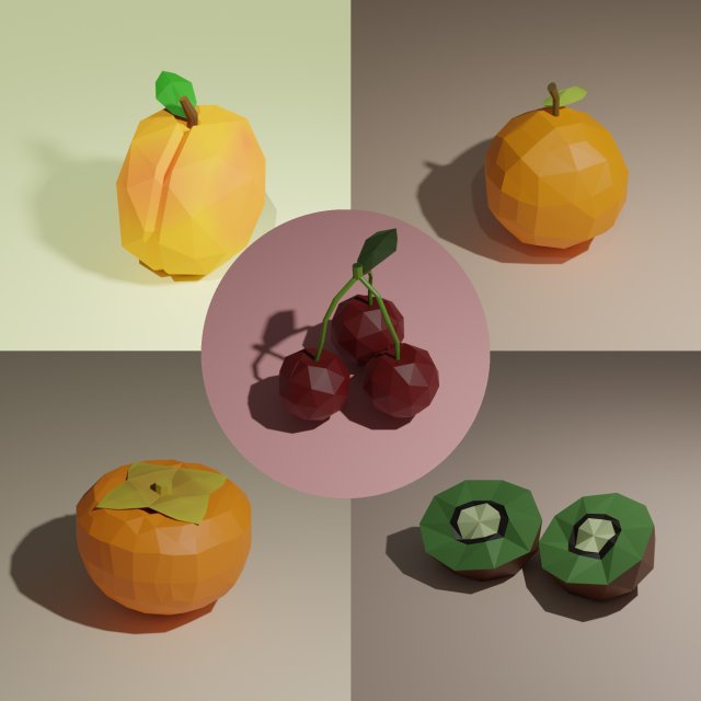 low poly fruits pack-1 3D मॉडल .c4d .max .obj .3ds .fbx .stl .blend 