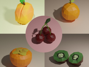 low poly fruits pack-1 3Dモデル