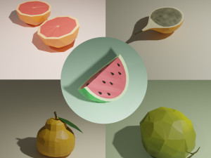 low poly fruits pack-4 Modelo 3D