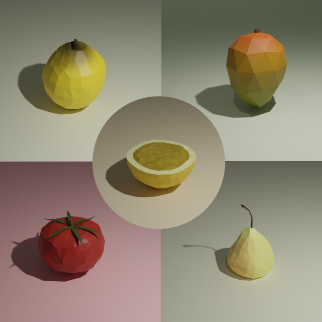 low poly fruits pack-5 Modelo 3D .c4d .max .obj .3ds .fbx .stl .blend 