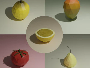 pacote de frutas low poly-5 Modelo 3D