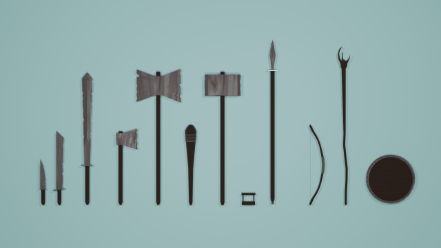 low poly rusty pack 3D Модель .c4d .max .obj .3ds .fbx .stl .blend 