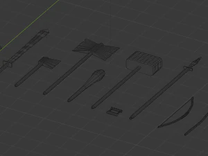 pacote enferrujado de baixo poli Modelo 3D