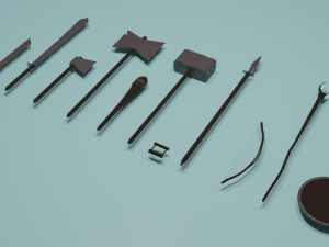 low poly rusty pack 3D Модель