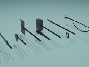 low poly rusty pack 3D Модель