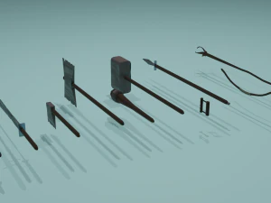 pacote enferrujado de baixo poli Modelo 3D