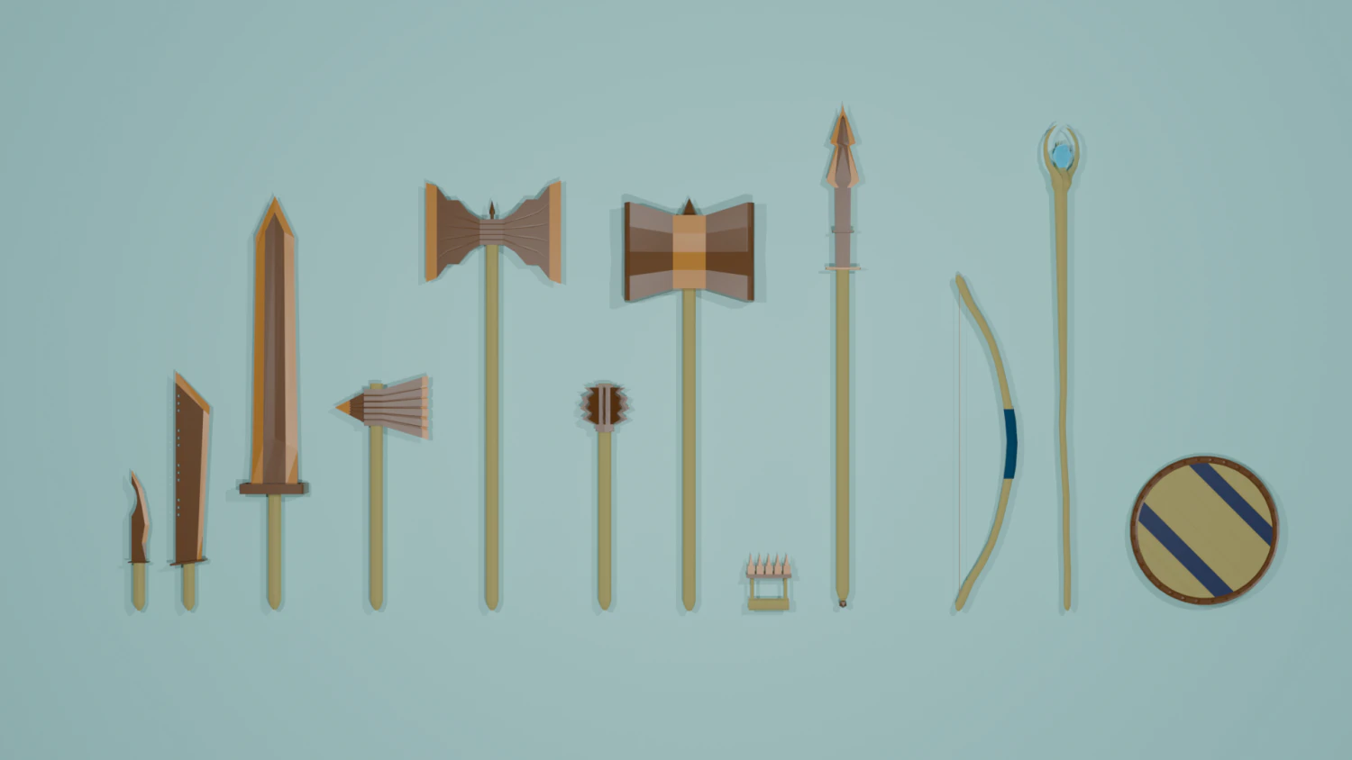 low poly copper pack 3D Model .c4d .max .obj .3ds .fbx .stl .blend 