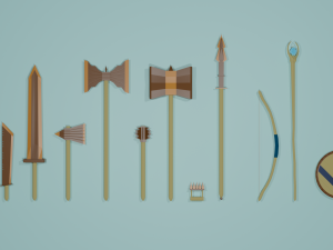 low poly copper pack 3D Model
