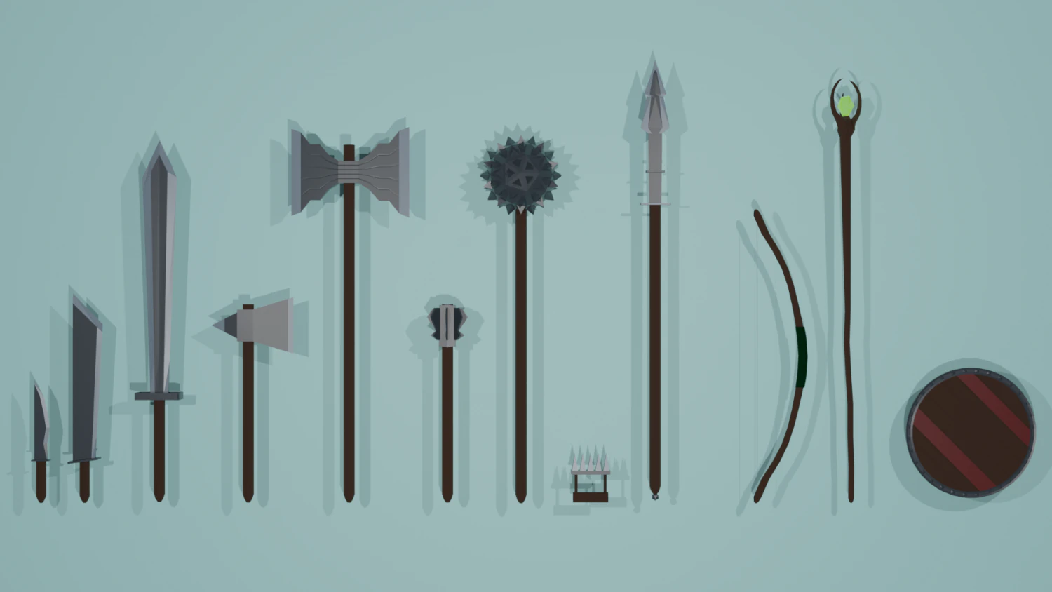 low poly steel pack 3D Model .c4d .max .obj .3ds .fbx .stl .blend