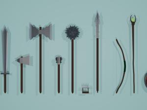 low poly steel pack 3D Model
