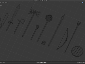 low poly steel pack 3D Model