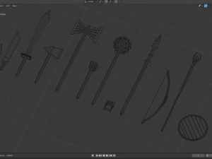 low poly steel pack 3D Model