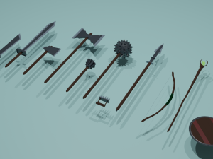 low poly steel pack 3D Model