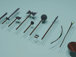 low poly steel pack 3D Model