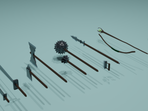 low poly steel pack 3D Model