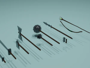 low poly steel pack 3D Model