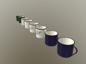 set of mugs 3D 模型
